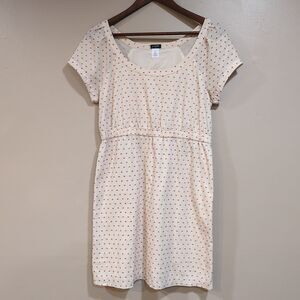 J. Crew Womens S Retro Dobby Dress Ivory Red Embroidered‎ Polka Dot Preppy 69380